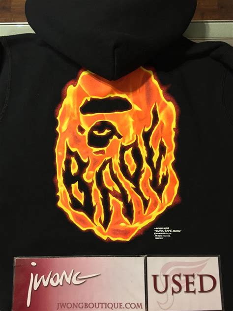 burn marks on bape hoodie